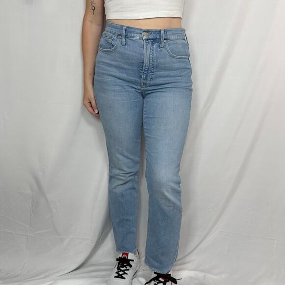 Madewell The Perfect Vintage Straight Leg Light Wash Jeans Size 27 - Picture 1 of 14